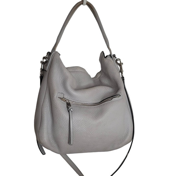 Coach BLEECKER PEBBLED LEATHER SULLIVAN HOBO (COACH F31623) SILVER/SOAPSTONE - Picture 3 of 14
